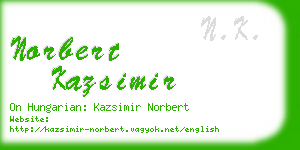 norbert kazsimir business card